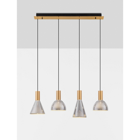 Lampa wisząca Luces Exclusivas SARDUNO LE45140 złoty i odcienie złota, szary i odcienie szarości