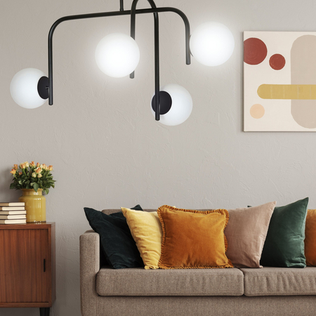 Lampa sufitowa KALF 4B BLACK Emibig 1030/4B biały/czarny