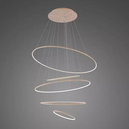 Lampa wisząca Ledowe Okręgi No.5 150cm 4k miedziana Dali