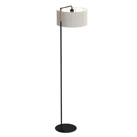 Milagro Lampa Podłogowa ATLANTA 1xE27 MLP7454 CZARNY / NATURALNE DREWNO
