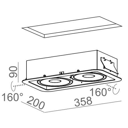 Lampa wpuszczana AQForm Iform 111 x 2 Qrled Recessed Biały Struktura
