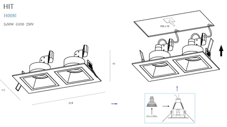 Oprawa wpuszczana Maxlight HIT II H0081 biały