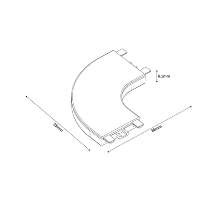 Light Prestige Łącznik natynkowy C Magnetic Slim biały LP-656-MAG SLIM łącznik C SM WH