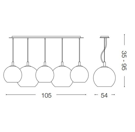 Lampa wisząca IdealLux 138305 Discovery Fade SP5