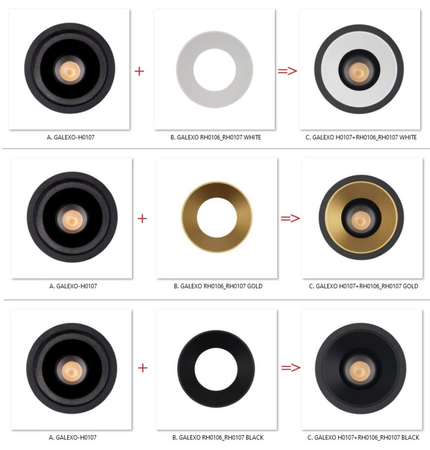 Oprawa wpuszczana Maxlight GALEXO H0107 czarny/chrom