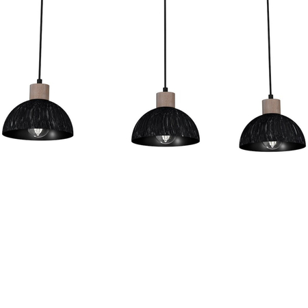 Milagro Lampa wisząca ERIK Sawn black/Patinated wood 3XE27 MLP7640 PRZECIERANY CZARNY / DREWNO PATYNOWANE