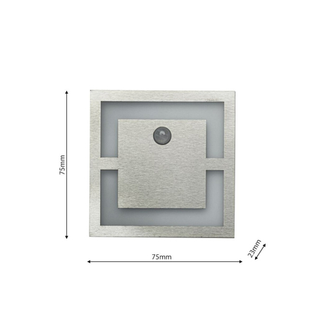 Eko-Light Oprawa schodowa QUADRO Barwa Neutralna 4000K 12V z czujnikiem ruchu EKS1497 BIAŁY / SREBRNY