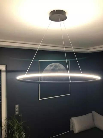 Lampa wisząca Ledowe Okręgi No.1 60 4k czarna Dali
