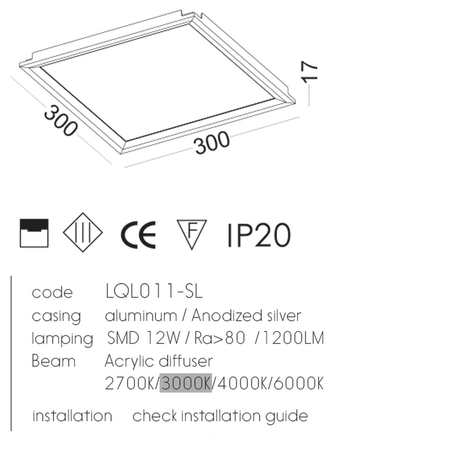Panel Led LQL011-WT