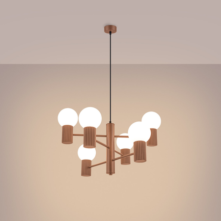 Sollux Lighting Żyrandol HALO 6 mocca SL.1834