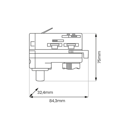 Milagro Złączka Track Czarny Do Lampy Wiszącej 3-Obwodowy ML2144 CZARNY