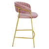 Krzesło barowe MARGO 65 brudny róż - welur, podstawa złota