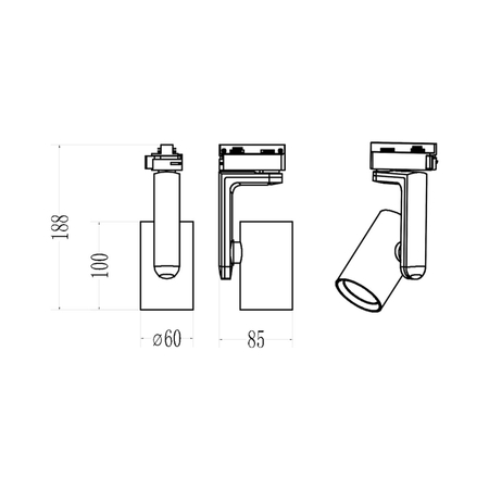 Milagro Oprawa Timor Track Czarny 1xGU10 ML2285 CZARNY