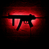 Lampa gamingowa LED Abigali USB COD karabin MP5 RGB z pilotem czarny