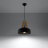 Sollux Lighting Lampa wisząca CASCO czarna/naturalne drewno SL.0390