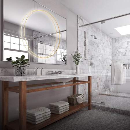 Light Prestige Lampa wisząca Mirror L złota IP44 LED CCT LP-999/1P L GD CCT