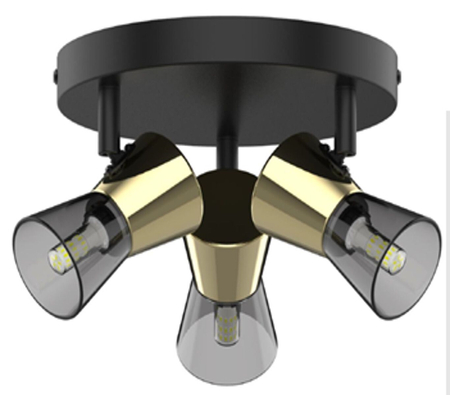 Lampa sufitowa CENTO Zuma Line CK220532-3BG czarny/złoty