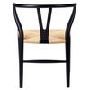 Krzesło WISHBONE czarne - drewno bukowe, naturalne włókno