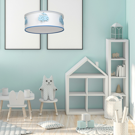 Milagro Lampa wisząca AUTOMOBILE 1xE27 MLP8284 BIAŁY / NIEBIESKI