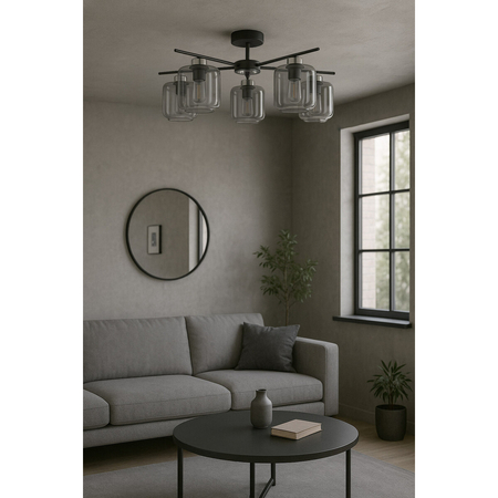 Lampa sufitowa Kaja PIEGA K-5517 czarny, grafitowy, srebrny