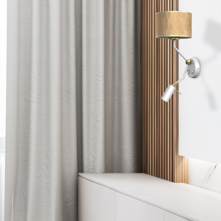 Milagro Kinkiet Cork 1xE27 + Mini GU10 Biały/Korek MLP7516 BIEL / KOREK