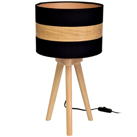Milagro Lampka stołowa TERRA 1xE27 MLP6292 Czerń / Naturalne drewno