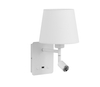 Lampa ścienna MAILAND USB biały mat 1xE27+LED 3W 3000K abażur biały