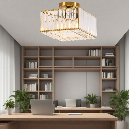 Light Prestige Kwadratowy plafon Vetro złoty 1xE27 LP-2910/1C GD square