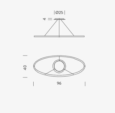 Lampa wisząca Nemo ELPLOW52 Ellisse Minor Downlight