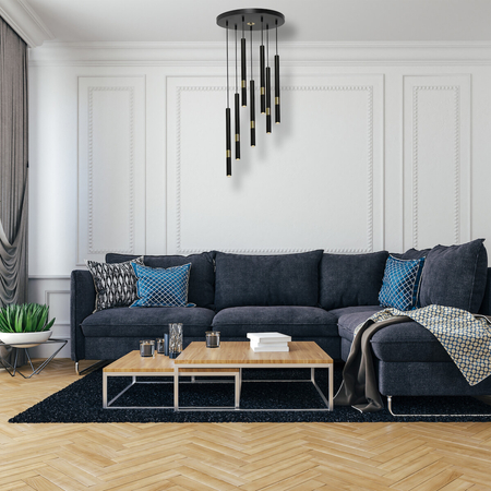 Milagro Lampa wisząca MONZA BLACK/GOLD 7xG9 8W MLP6385 CZARNY / ZŁOTY