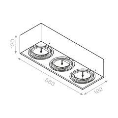 Lampa natynkowa AQForm Squares 111 x 3 Surface Biały Struktura