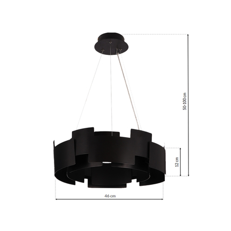 Milagro Lampa wisząca TORINO BLACK 24W LED ML6141 CZARNY