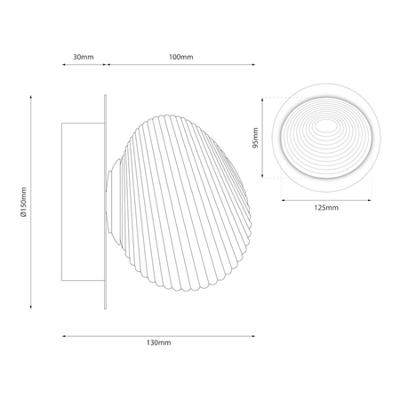 Milagro Kinkiet / lampa sufitowa BOLLA SMOKED 3W LED ML1431 CHROM