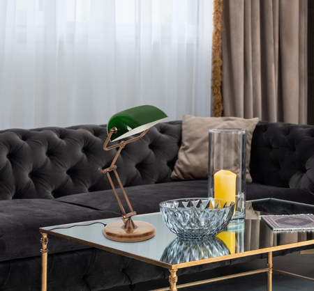 Lampa biurkowa BANK Kaja K-8041 mosiądz