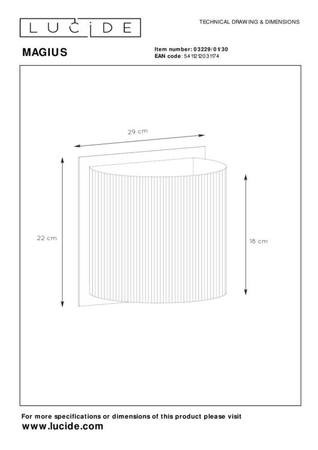 Kinkiet Lucide MAGIUS 03229/01/30 drewniany