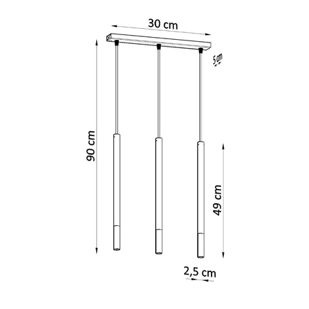 Sollux Lighting Lampa wisząca MOZAICA 3L czarny/złoto SL.0892