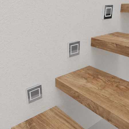 Eko-Light Oprawa schodowa EVRA Barwa Ciepła 3000K EKS4352 BIAŁY / SREBRNY