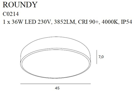 Plafon Maxlight C0214 czarny