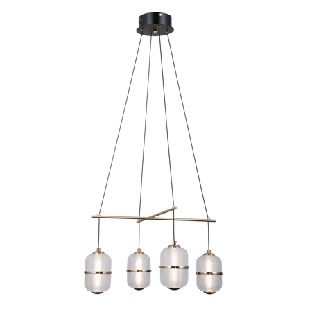 Lampa wisząca Italux Alani PND-34375-4-BK Czarny mat, złoty