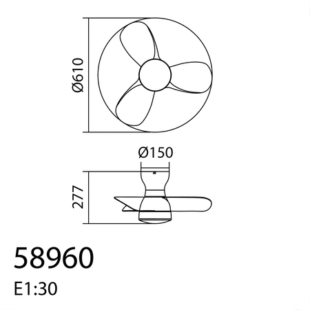 Wentylator CRETA XS biały Ø61 DC 24W 3A LED 24W CCT zmienna barwa , pilot