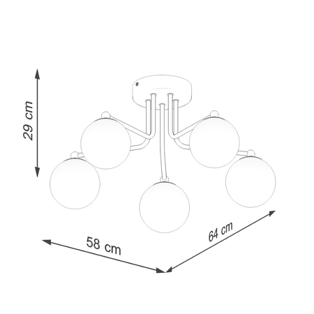 Sollux Lighting Żyrandol ASTRAL 5 czarny SL.1663