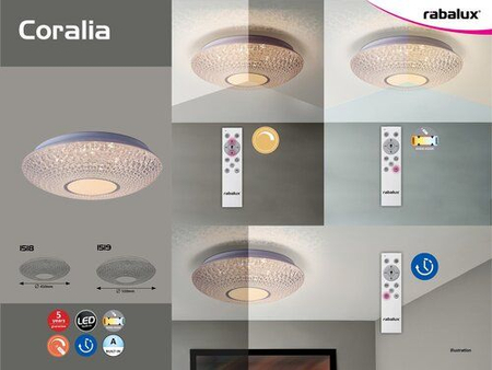 Lampa sufitowa Rabalux Coralia 1518 przeźroczysty