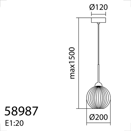 Lampa wisząca CANICA czarny, szkło transparentne Ø20 E27