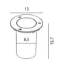 RENA 1550 STAINLESS STEEL LED Gu10 5,3W 3000K TRANSPARENT