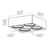 Lampa natynkowa AQForm Squares Mini 111 x 4 Sq Qrled Surface Biały Struktura