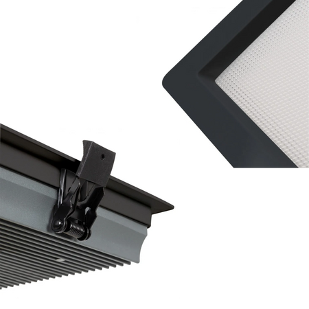 Lampa LED 15W New Aero Slim Kwadratowy 130 lm/W Mikropryzmatyczny (UGR17) Czarny