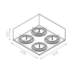 Lampa natynkowa AQForm Squares 111 x 4 Sq 230V Surface Biały Struktura