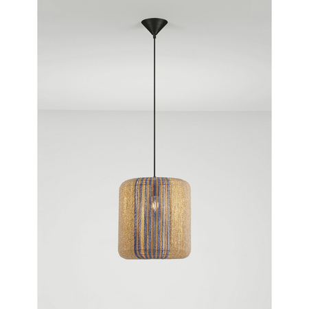 Lampa wisząca Luces Exclusivas ZORTINA LE45350 drewno jasne i ciemne, niebieski