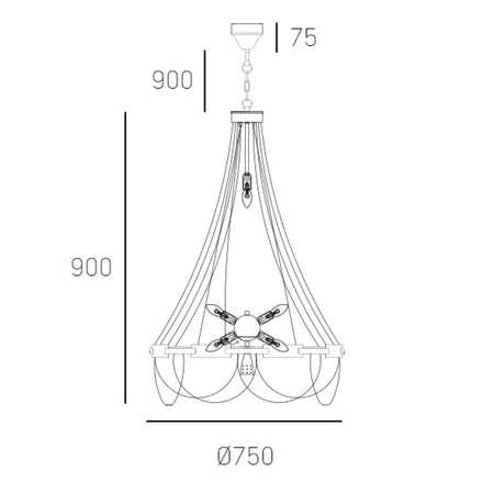 Cosmo Light Lampa wisząca ROMA P09109NI