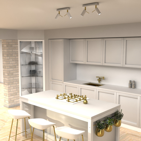 Milagro Lampa sufitowa Preston 2x mini GU10 Złoty/Biały MLP7631 Biel / Złoto